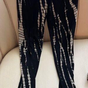 Black and Beige Tie-Dye Pants